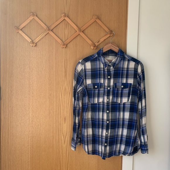 Mossimo Supply Co. Plaid Button Down in Blue - Picture 1 of 8